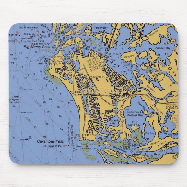 Tapis De Souris Diagramme nautique Mousepad d'île de Marco, la (Devant)