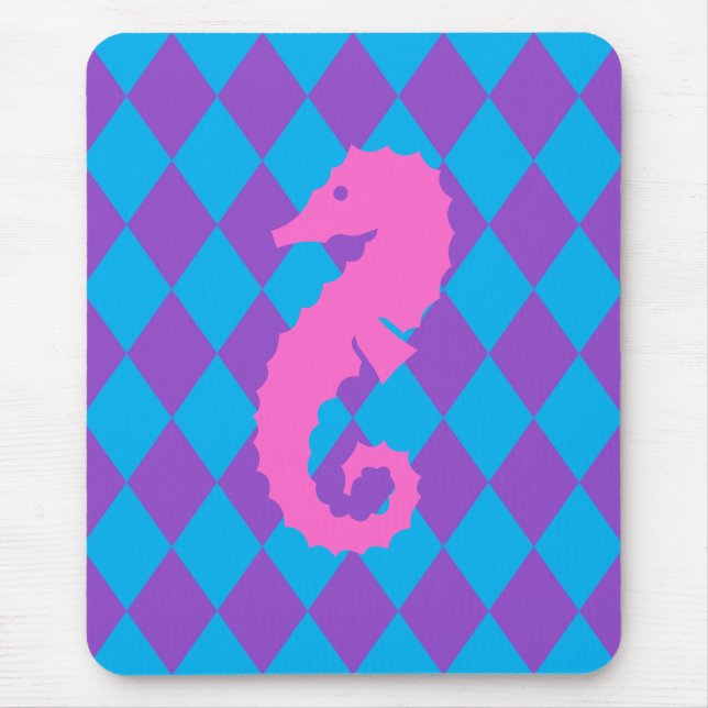 Tapis De Souris Diamants aqua et violet (Devant)