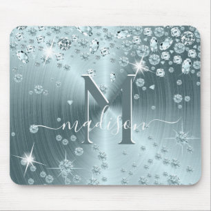Tapis De Souris Diamants Bleu Canard - Personnalisés