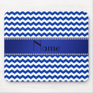 Tapis De Souris Diamants bleus nommés personnalisés de chevrons