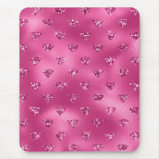 Tapis De Souris Diamants brillants rose brillant (Devant)