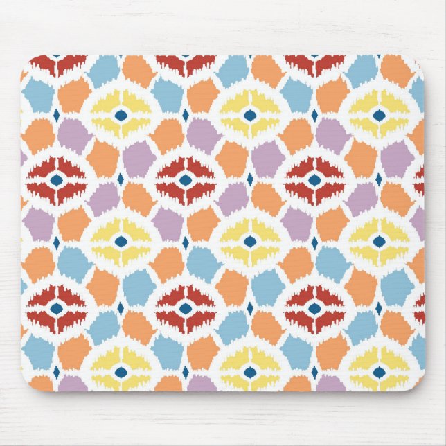 Tapis De Souris Diamants colorés ikat géométrique (Devant)