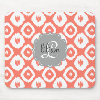 Tapis De Souris Diamants de corail chics modernes d'Ikat