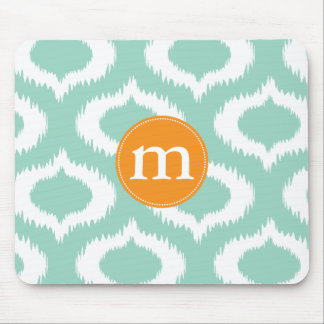 Tapis De Souris Diamants modernes d'Ikat de turquoise d'Aqua