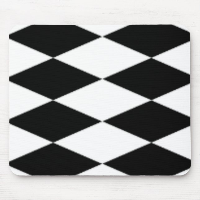 TAPIS DE SOURIS DIAMANTS NOIR ET BLANC (Devant)
