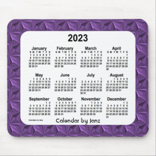 Tapis De Souris Diamants pourpres 2023Calendrier par Janz Mouse Pa