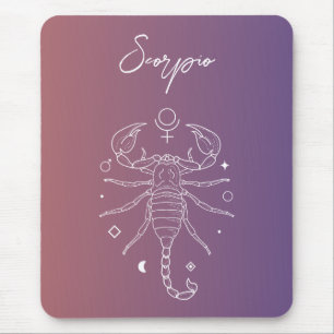 Tapis De Souris Diamètre du signe étoile du zodiaque du scorpio