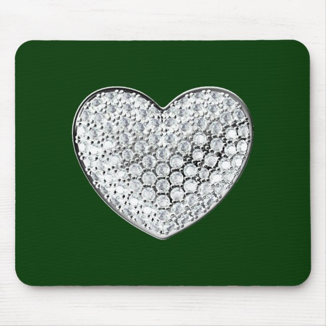 Tapis De Souris Diamond Heart - vert bg (Devant)