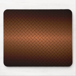 Tapis De Souris Diamondplate Look Motif noir à fond de cuivre