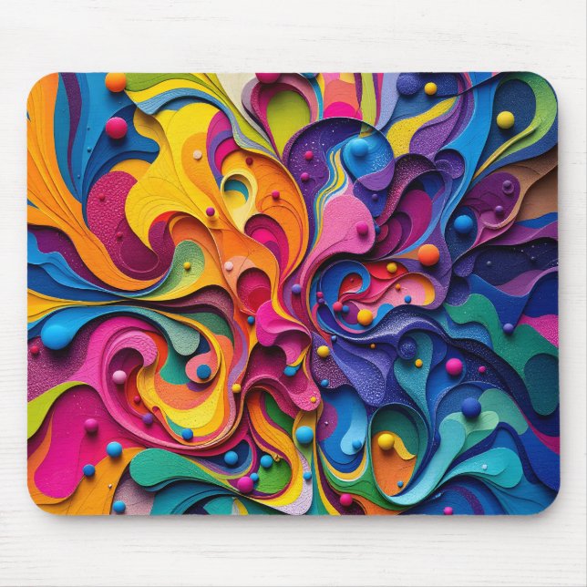 Tapis De Souris Diaphragme coloré abstrait (Devant)