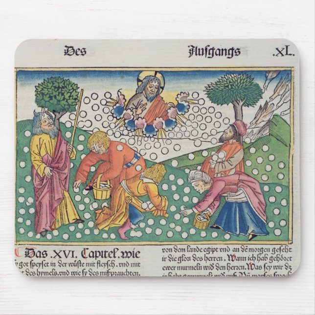 Tapis De Souris Dieu 13-22 de l'exode 16 fournit les cailles et la (Devant)