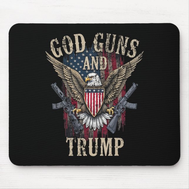 Tapis De Souris Dieu Armes Et Trump  (Devant)