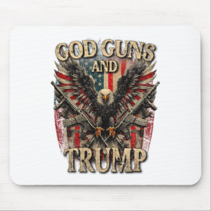 Tapis De Souris Dieu Armes Et Trump 2e Amendement Drapeau Aigle Am