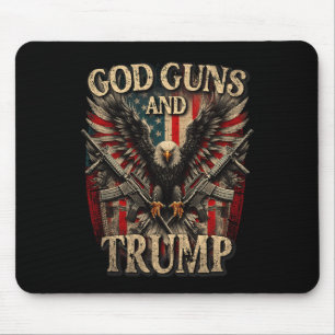 Tapis De Souris Dieu Armes Et Trump 2e Amendement Drapeau Aigle Am