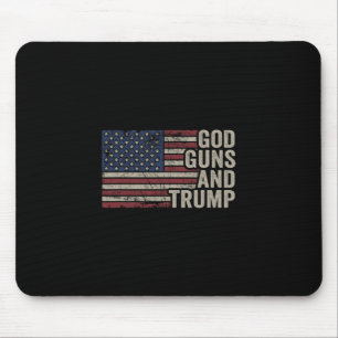 Tapis De Souris Dieu Armes Et Trump - Pro Dieu Arme Drôle Républic
