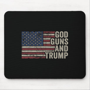 Tapis De Souris Dieu Armes Et Trump - Pro Dieu Arme Drôle Républic