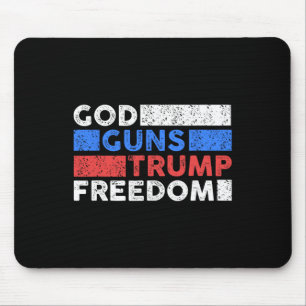 Tapis De Souris Dieu Armes Trump Liberté - Drôle Usa Trump