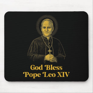 Tapis De Souris Dieu Béni Nouveau Pape Léon Xiv Église catholique