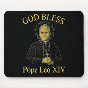 Tapis De Souris Dieu Béni Nouveau Pape Léon Xiv Église catholique