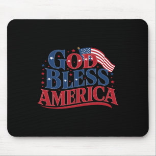 Tapis De Souris Dieu bénisse l'Amérique Drapeau États-Unis 4 juill