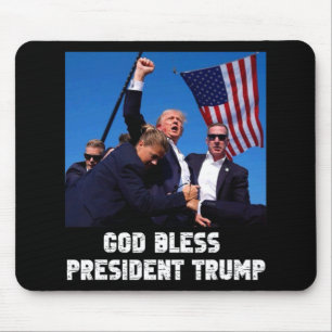 Tapis De Souris Dieu Bénisse Le Président Trump Pour Le Fan De Sou