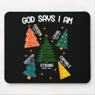Tapis De Souris Dieu dit que je suis amateur de sapin de Noël Homm