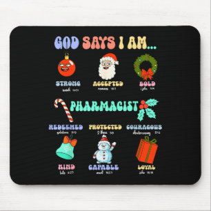 Tapis De Souris Dieu dit que je suis Pharmacien Noël Pharmacie Tec