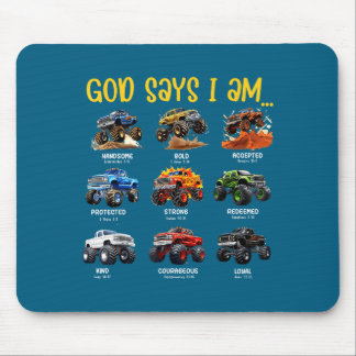Tapis De Souris Dieu dit que je suis un camion monstre tout-petit