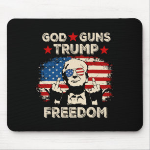 Tapis De Souris Dieu donne Trump Liberté Vin Républicain Conservat