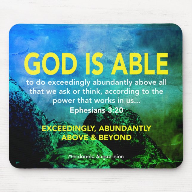 Tapis De Souris DIEU EST CAPABLE Éphésiens 3:20 chrétien (Devant)