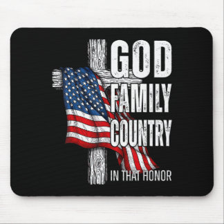 Tapis De Souris Dieu Famille Pays Drapeau Américain Chrétien Patri