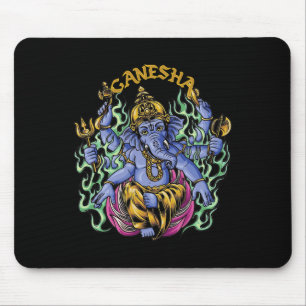 Tapis De Souris Dieu hindou Ganesha Eléphant Spirituel Yoga Médita