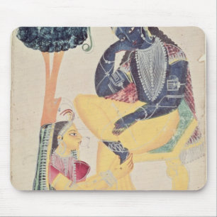 Tapis De Souris Dieu Krishna avec son amour mortel, Radha