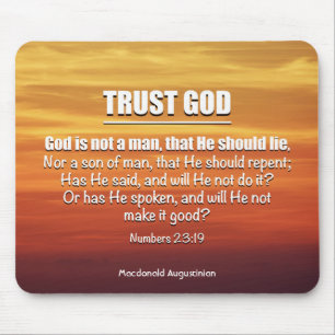 Tapis De Souris DIEU N'EST PAS UN HOMME Numéros 23:19 Faites confi