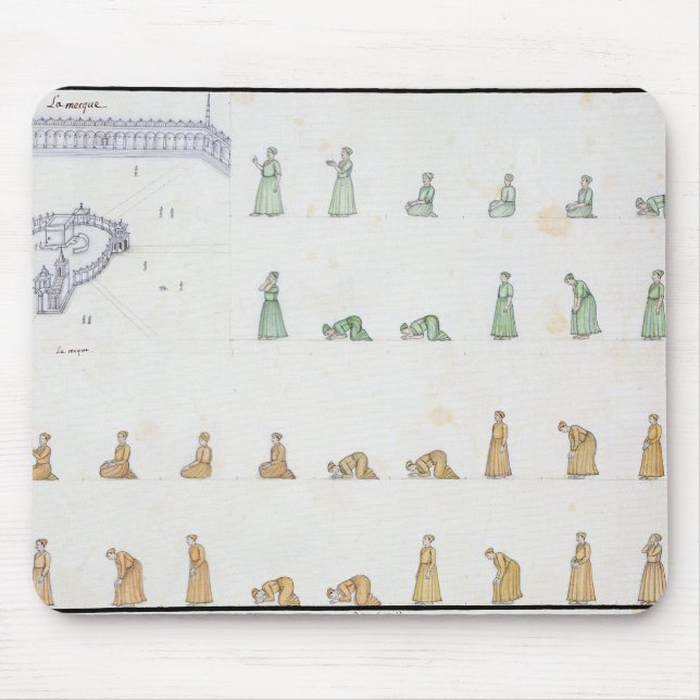 Tapis De Souris Différentes positions du corps pendant la prière (Devant)