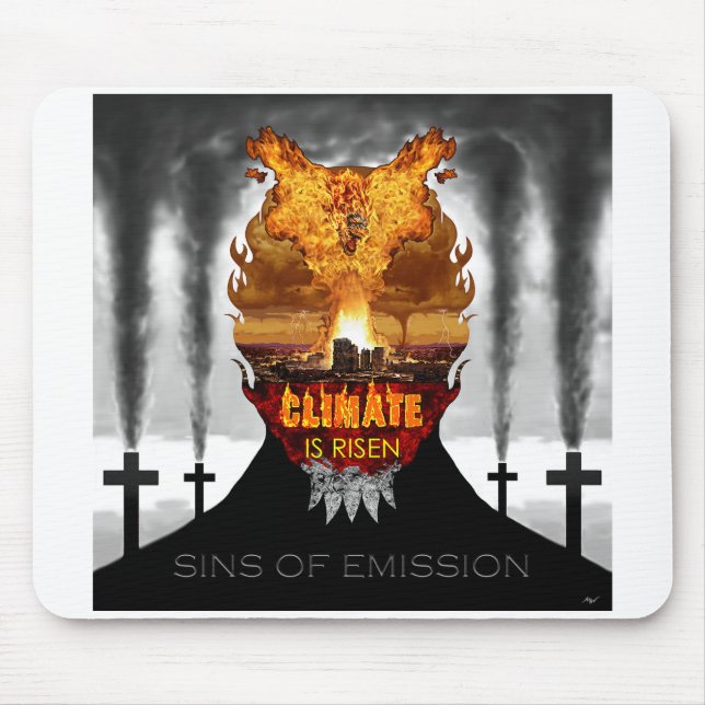 Tapis De Souris Digital painting about climate change. (Devant)