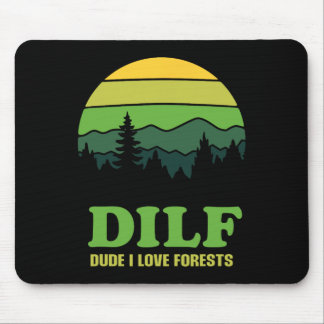 Tapis De Souris Dilf Dude j'aime les forêts - Drôle de nature rand