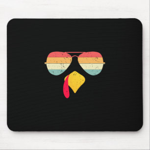 Tapis De Souris Dinde cool visage avec lunettes de soleil Funny Th