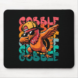 Tapis De Souris Dinde de Thanksgiving Dab Gobble Drôle de Garçons