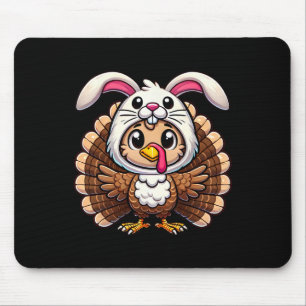 Tapis De Souris Dinde de Thanksgiving déguisée en lapin drôle