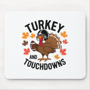 Tapis De Souris Dinde de Thanksgiving et touchés Joueur de footll