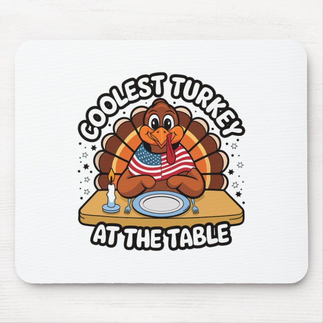 Tapis De Souris Dinde de Thanksgiving la plus cool à la table Than (Devant)