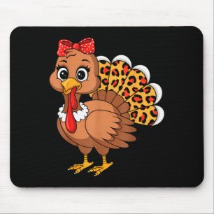 Tapis De Souris Dinde de Thanksgiving mignon jour de la dinde femm
