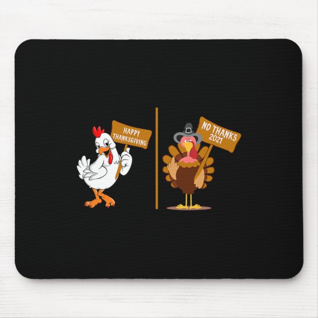 Tapis De Souris Dinde de Thanksgiving Non merci Grumpy Halloween A (Devant)