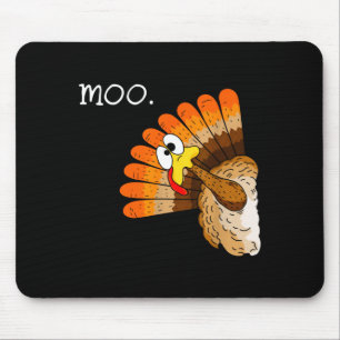 Tapis De Souris Dinde mignonne moo halloween action de grâce pour