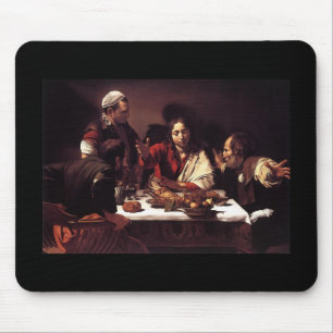 Tapis De Souris Dîner de Caravaggio chez Emmaus