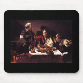 Tapis De Souris Dîner de Caravaggio chez Emmaus