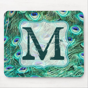 Tapis de souris d'initiale de monogramme de plume
