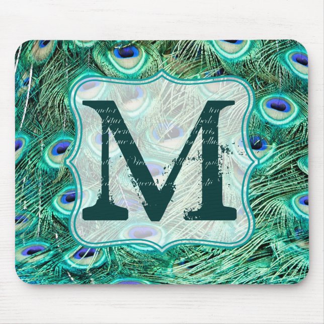 Tapis de souris d'initiale de monogramme de plume (Devant)