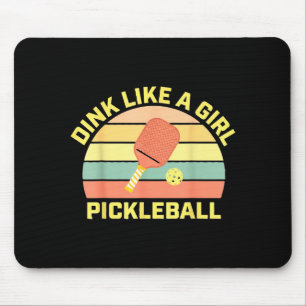 Tapis De Souris Dink comme une fille mignon rétro pickleball femme
